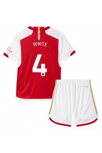 Fotbalové Dres Arsenal Ben White #4 Dětské Domácí Oblečení 2023-24 Krátký Rukáv (+ trenýrky)